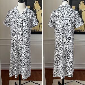 Vintage 70s Cattail Print House Dress Volup XL 1X